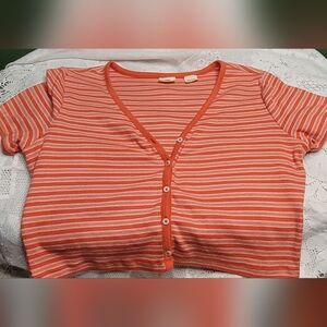 Orange stripped, Levi croptop, XL